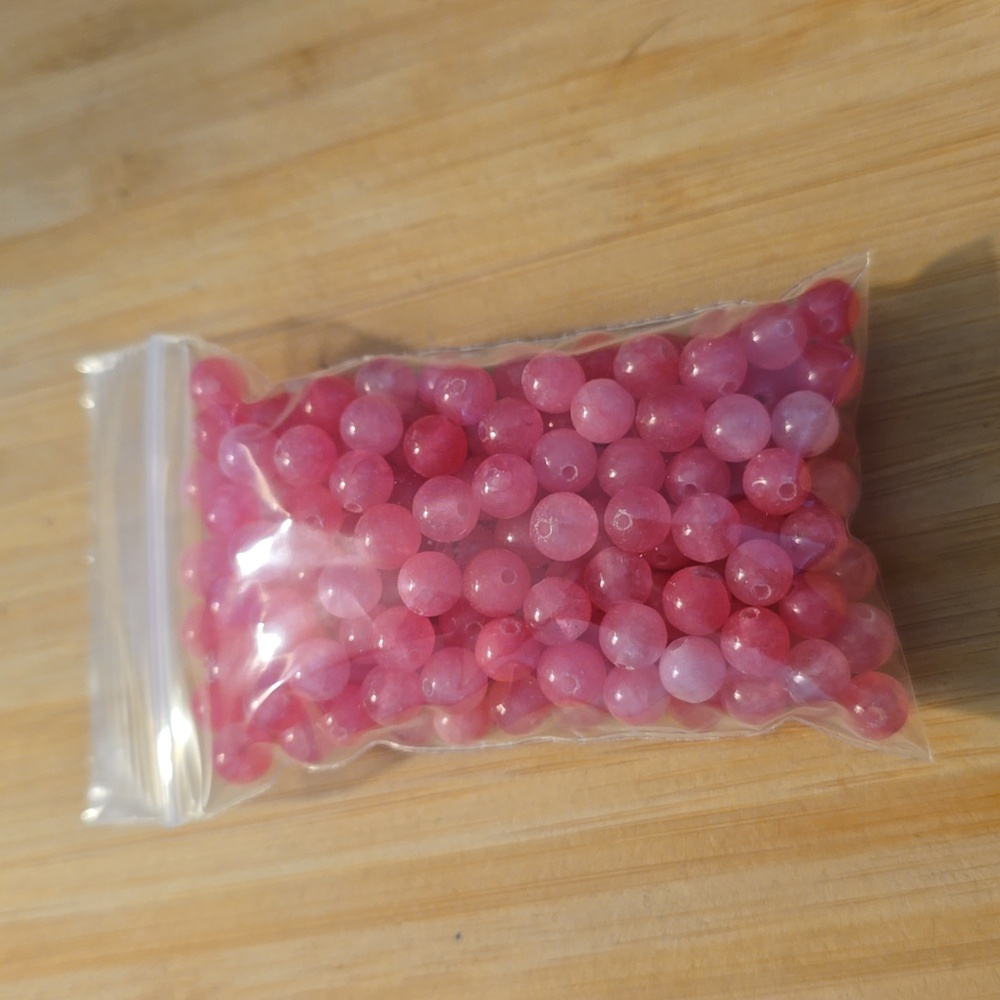 6mm *dyed* Watermelon Quartz beads